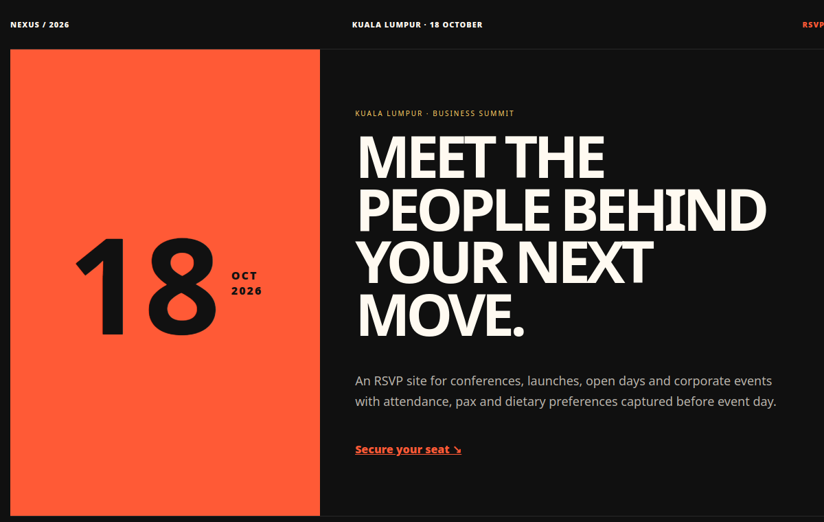Nexus Business Summit website preview