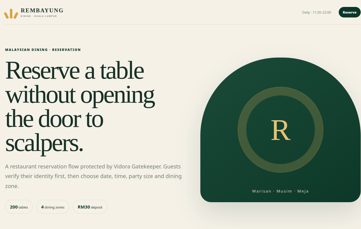 Rembayung Dining website preview